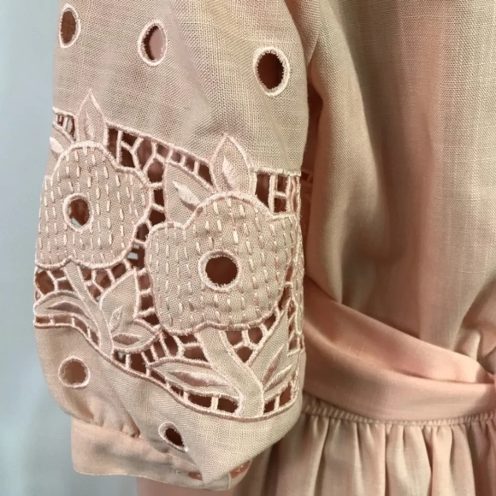 Brownstone Studio Vintage Peach Cut-out Midi Dress - Picture 6 of 8
